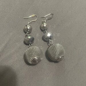 Chic Silver Mesh Dangle Earrings